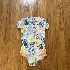 Floral Short Sleeve Swimsuit